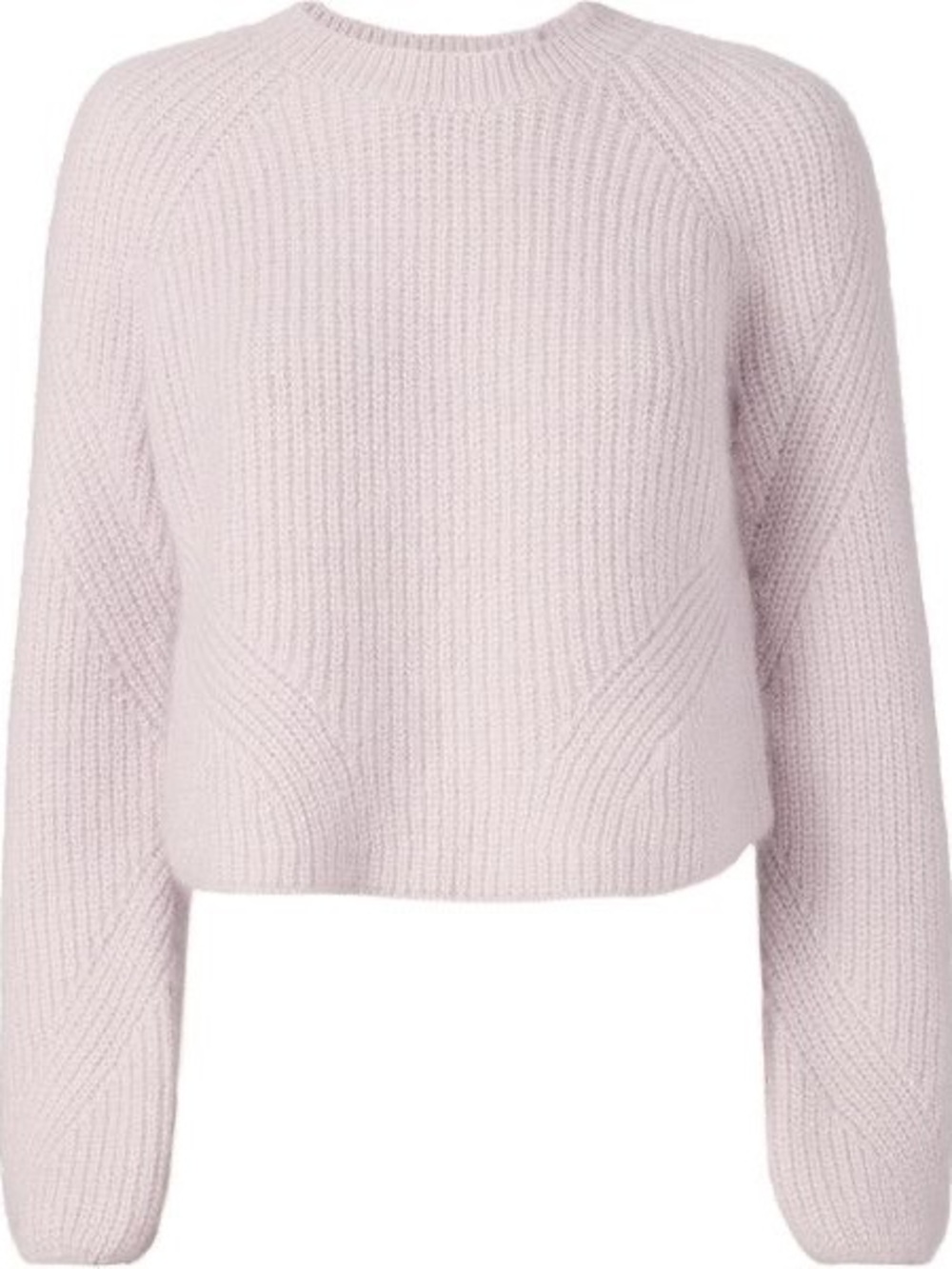 INTERMIX Pale Lilac Ribbed Crewneck Sweater